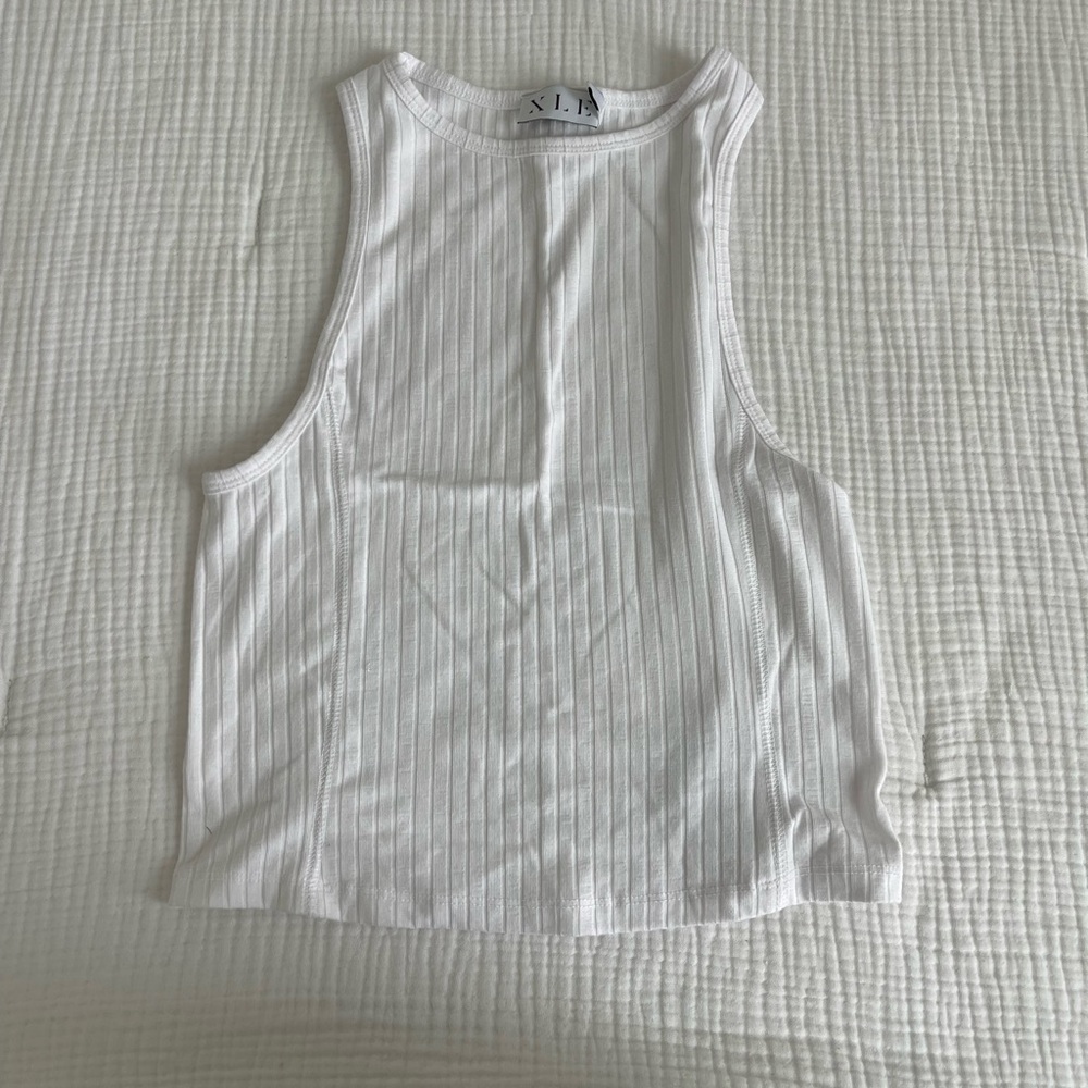 XLE white ribbed tank